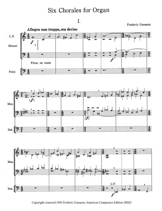 SIX CHORALES FOR ORGAN