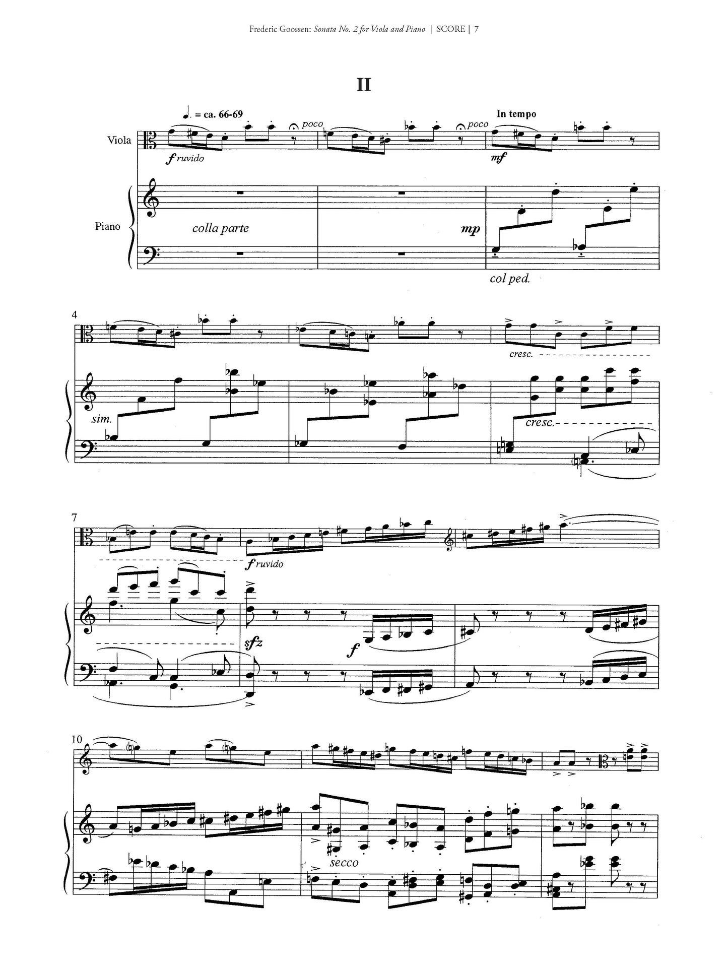 SONATA NO. 2 FOR VIOLA AND PIANO