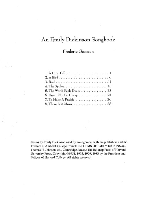 AN EMILY DICKINSON SONGBOOK