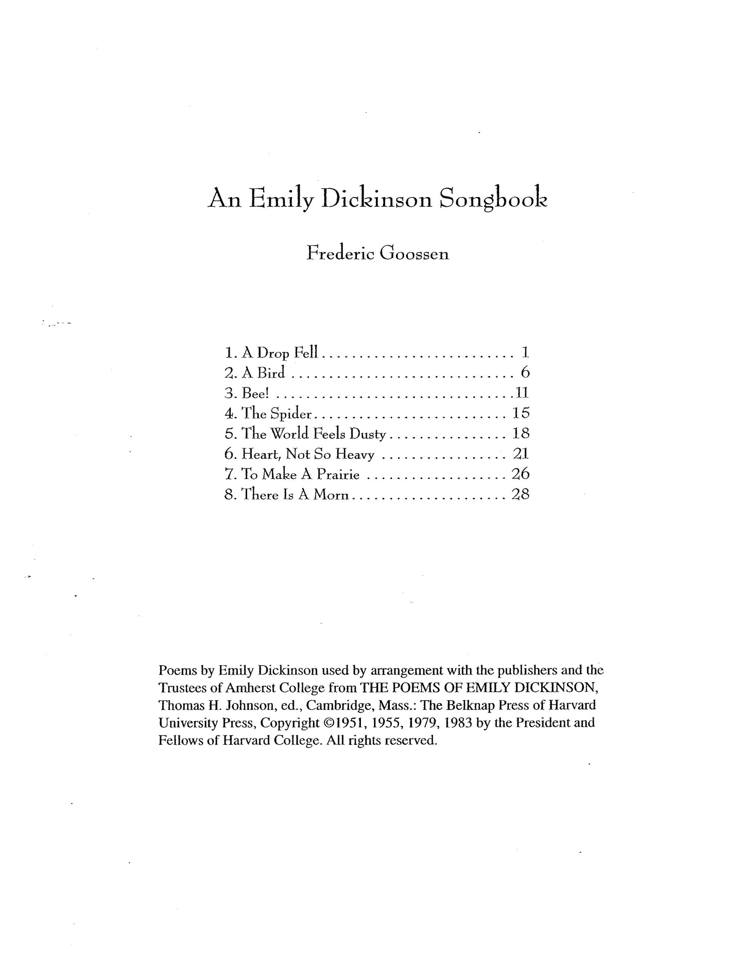 An Emily Dickinson Songbook