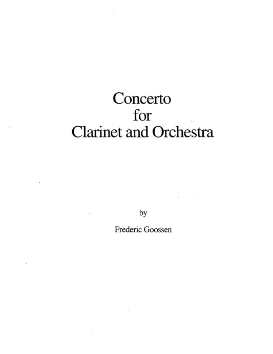 CONCERTO FOR CLARINET AND ORCHESTRA