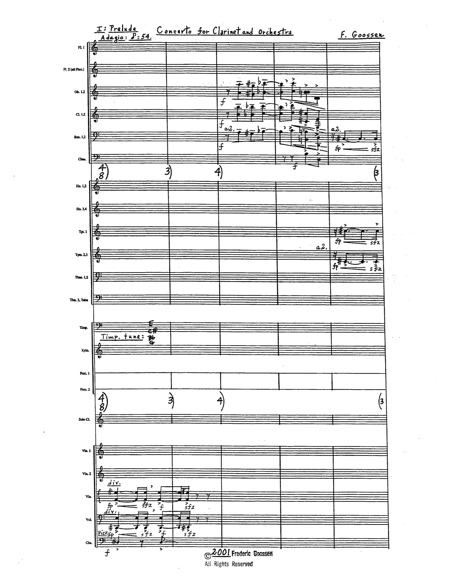 CONCERTO FOR CLARINET AND ORCHESTRA