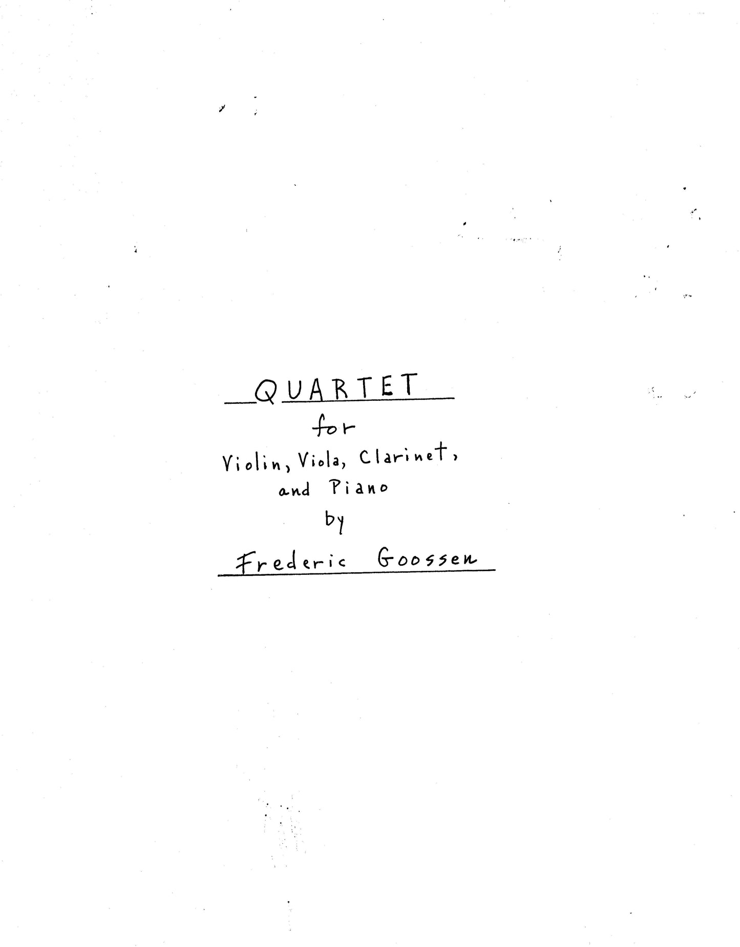 QUARTET (No. 1)