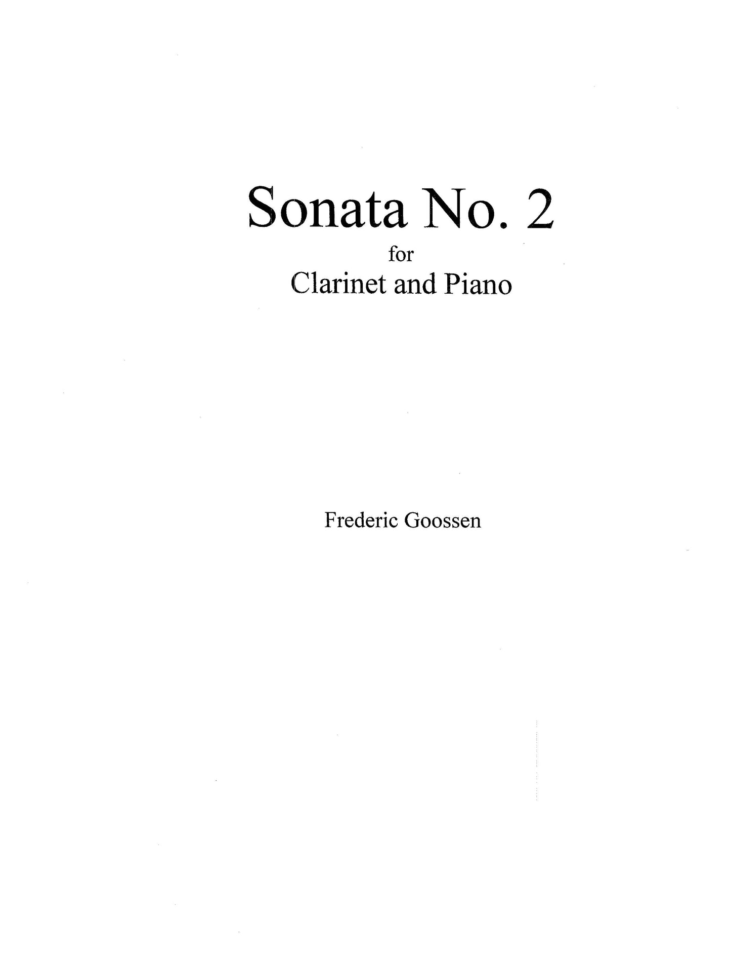 SONATA (for Bb Clarinet and Piano)