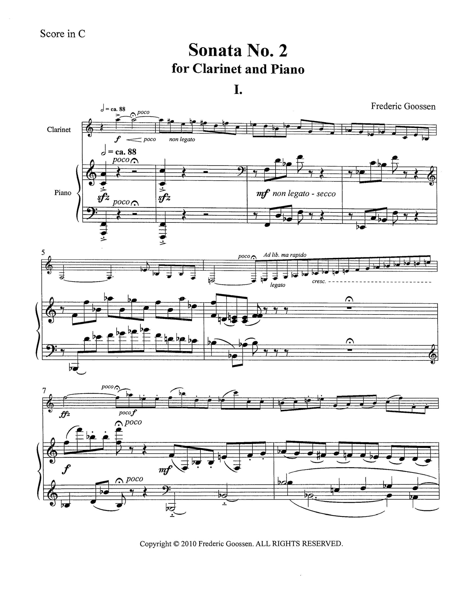 SONATA (for Bb Clarinet and Piano)