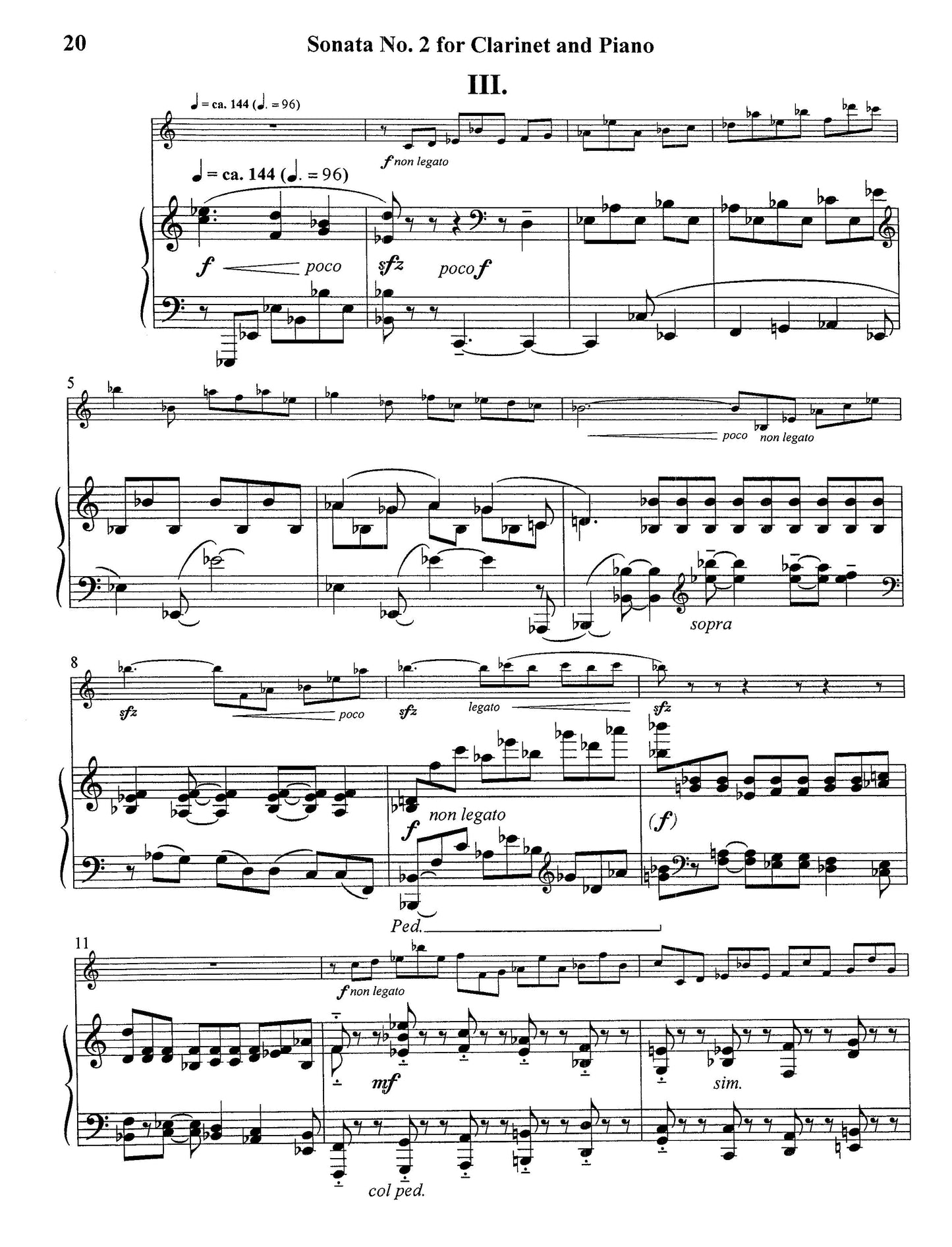 SONATA (for Bb Clarinet and Piano)