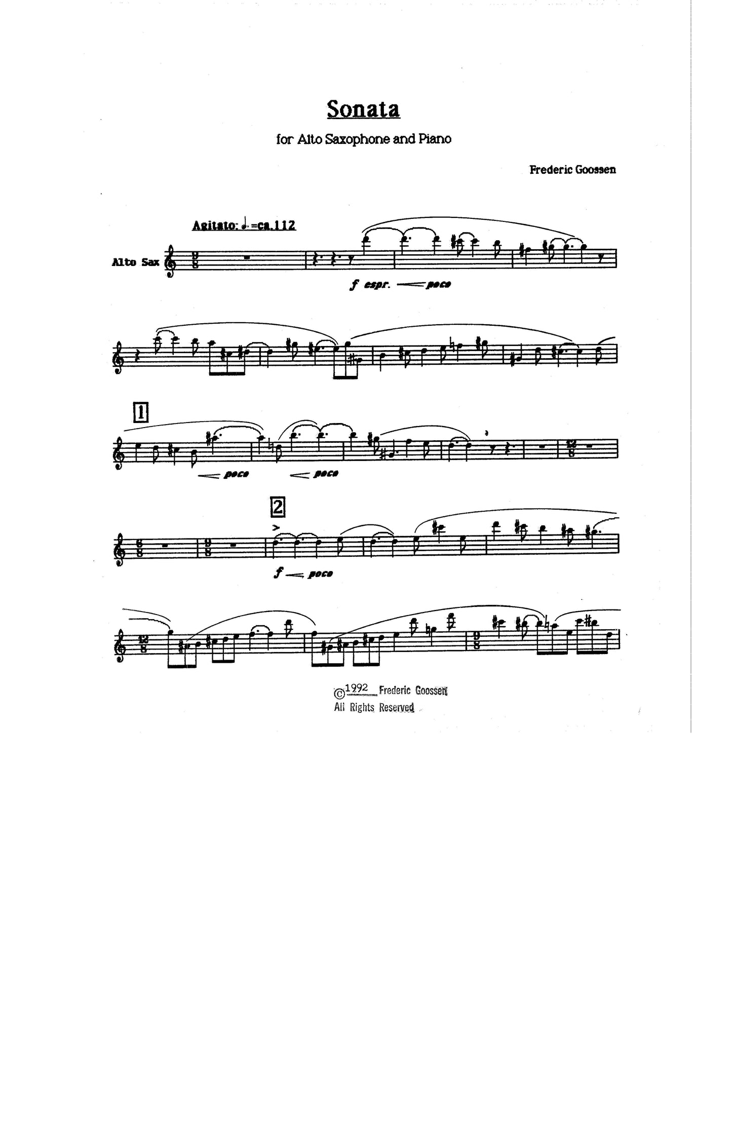 SONATA FOR ALTO SAXOPHONE & PIANO