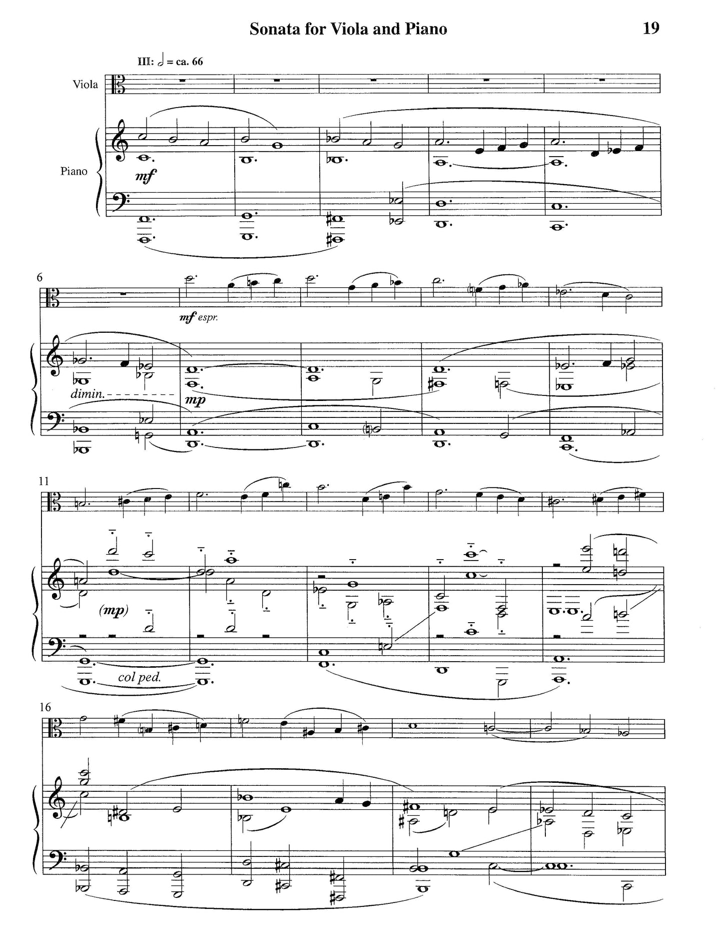 SONATA NO. 1 FOR VIOLA AND PIANO