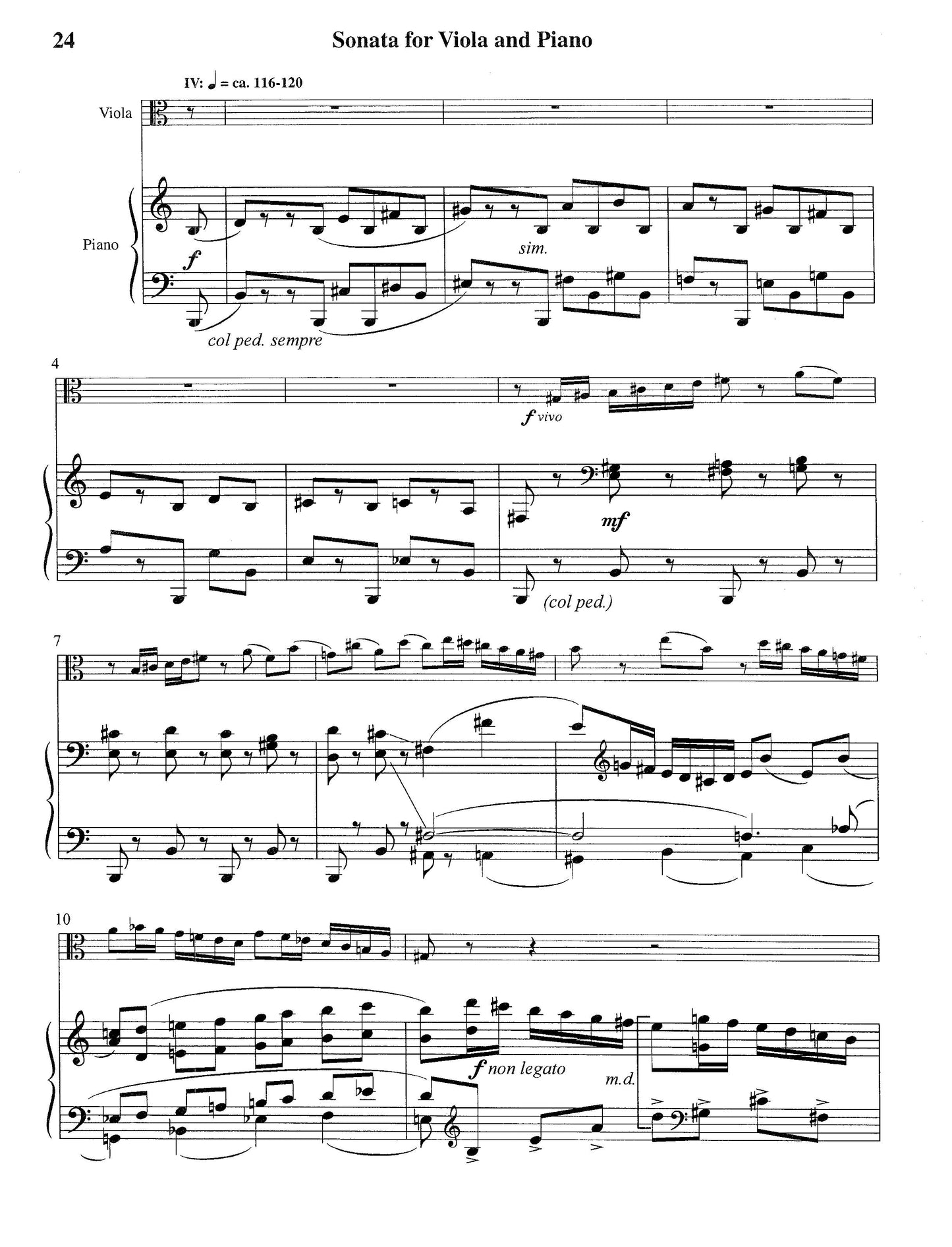 SONATA NO. 1 FOR VIOLA AND PIANO