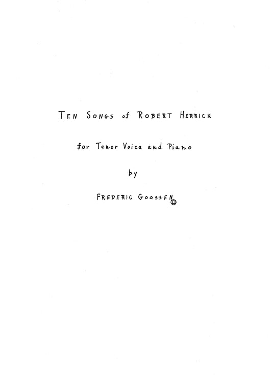 TEN SONGS OF ROBERT HERRICK