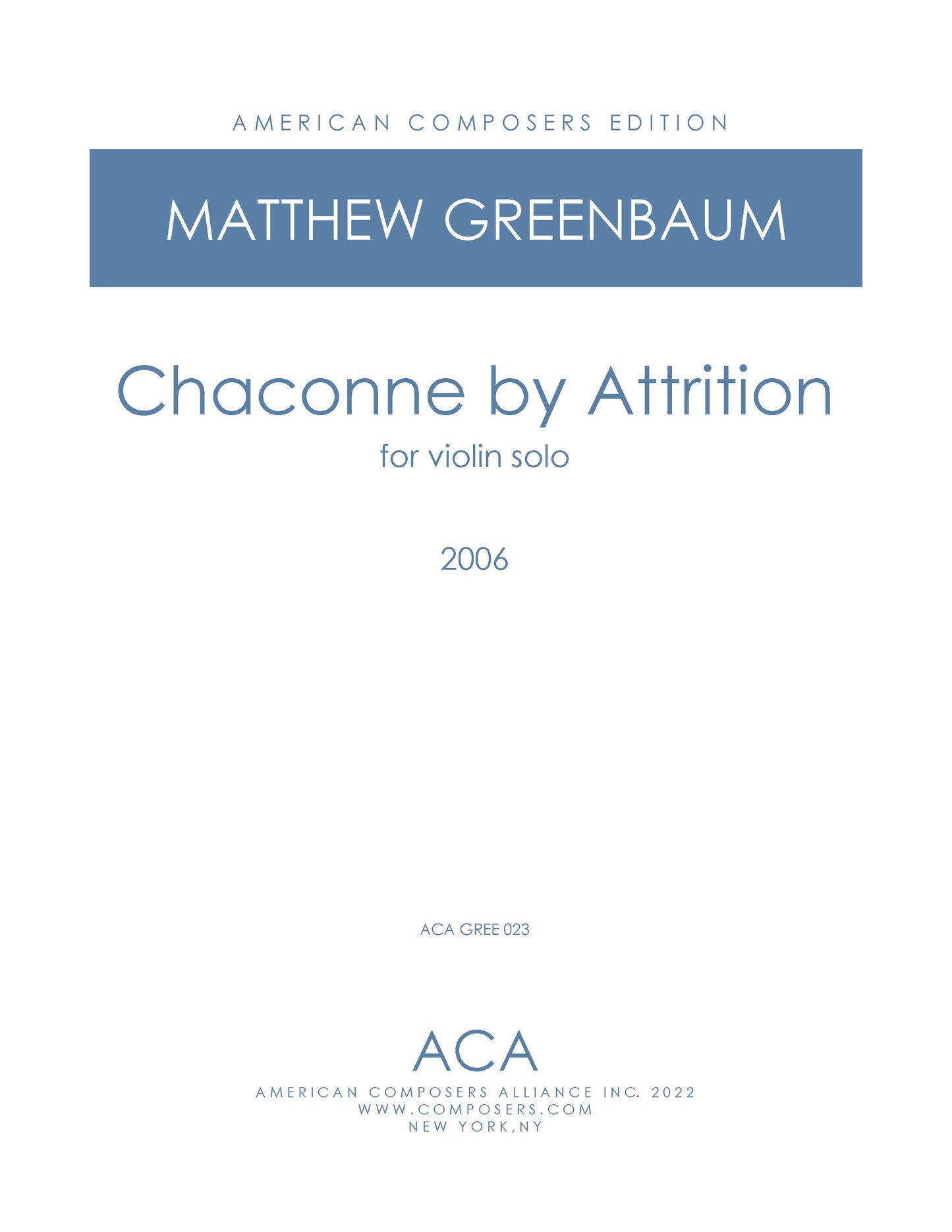 CHACONNE BY ATTRITION