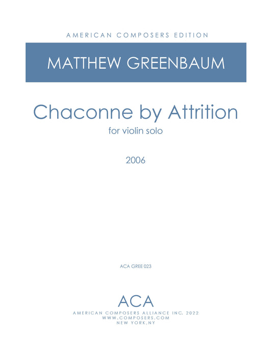 CHACONNE BY ATTRITION