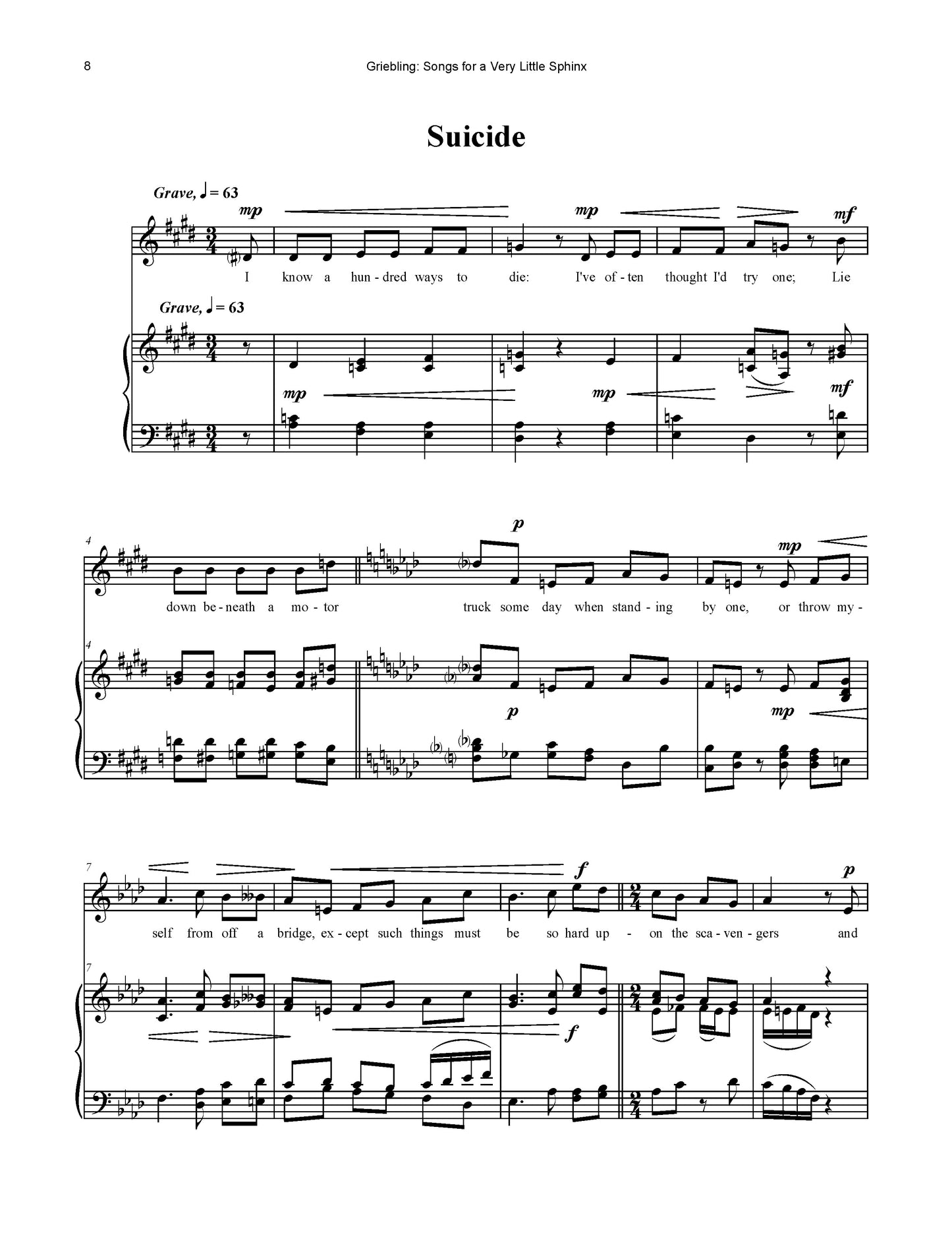 Songs for a Very Little Sphinx