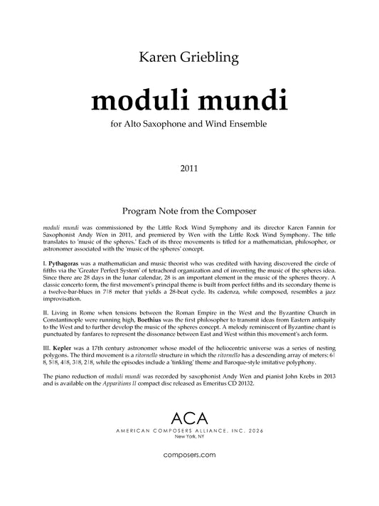moduli mundi