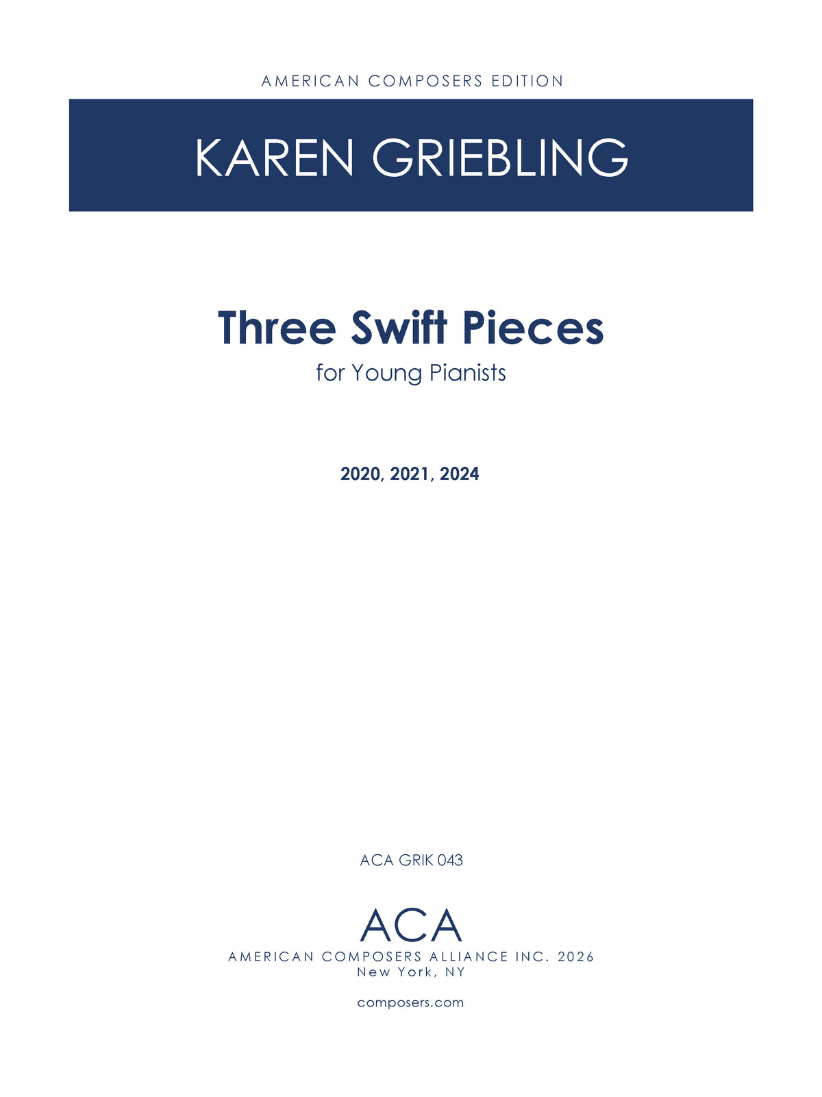 Three Swift Pieces for Young Pianists