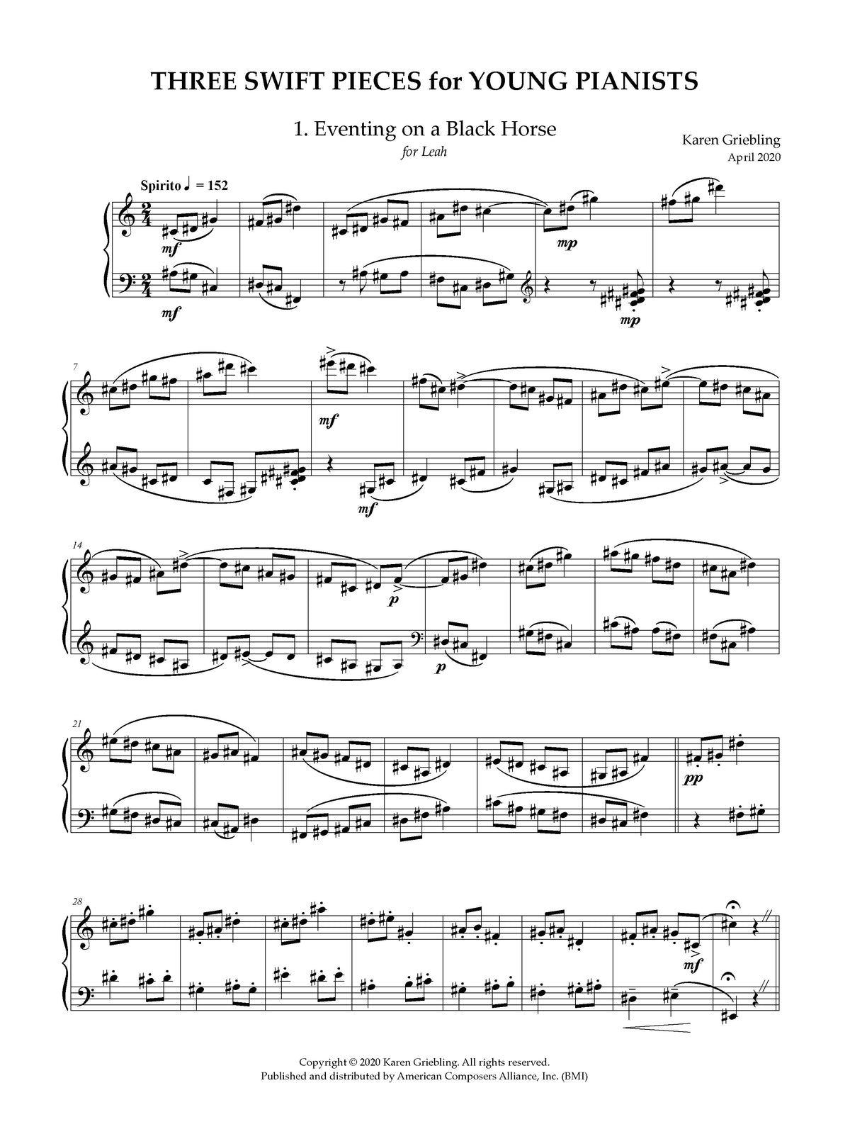 Three Swift Pieces for Young Pianists