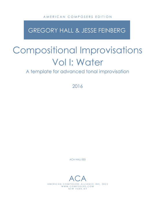 Compositional Improvisations Vol I: Water