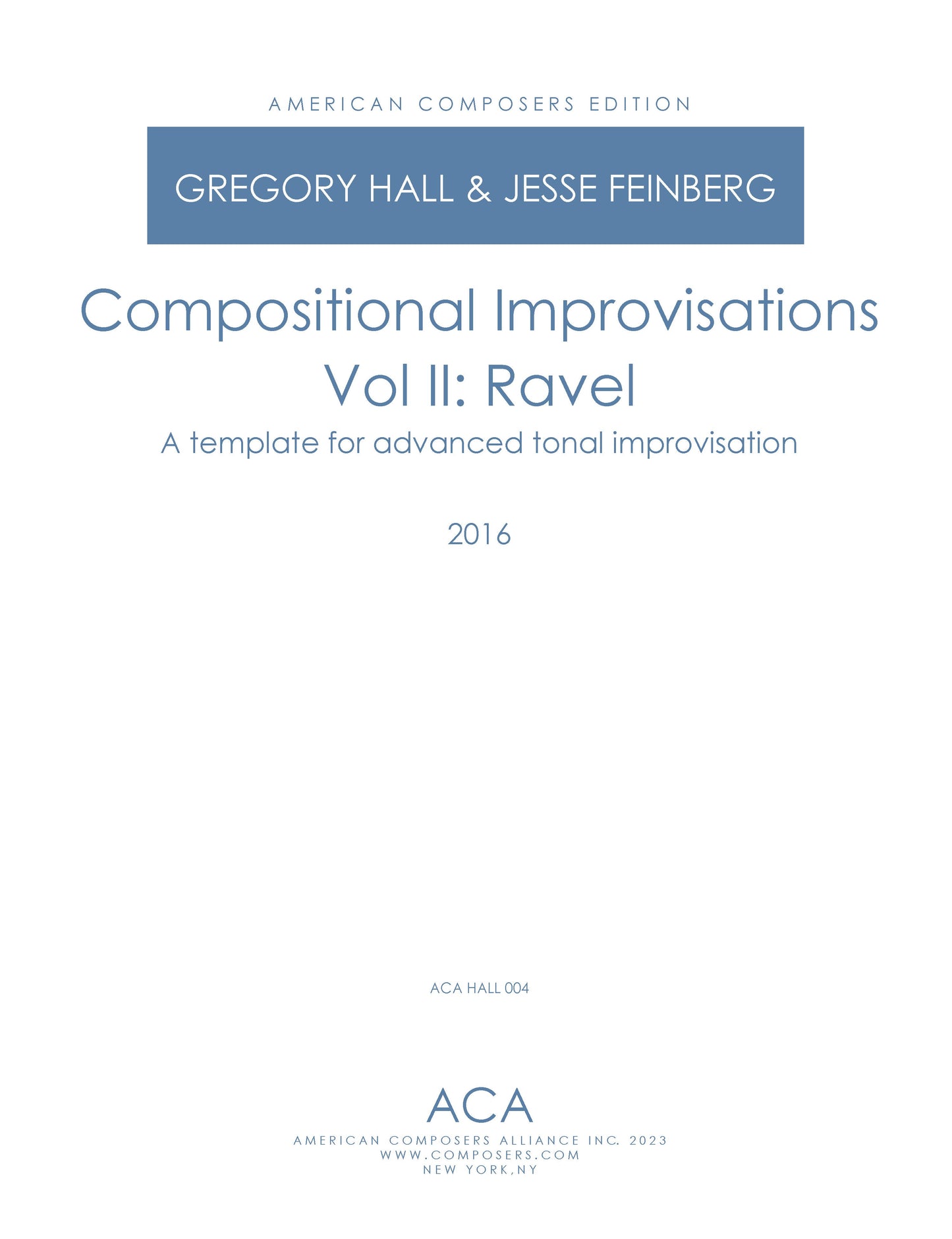 Compositional Improvisations Vol. II: Ravel