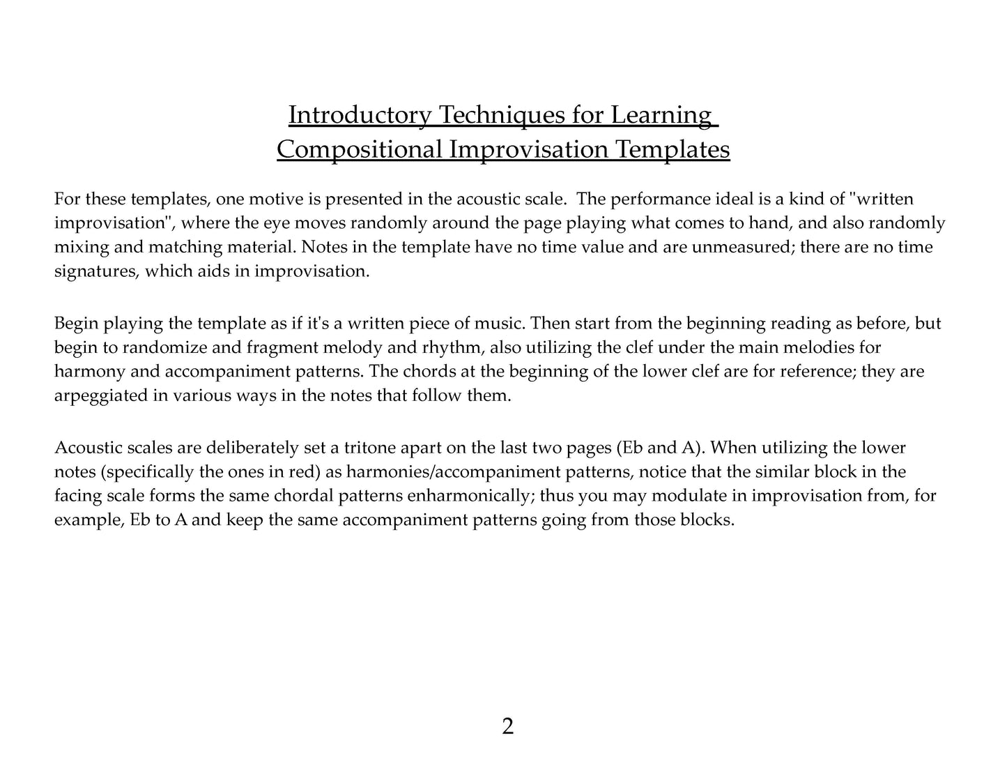 Templates for Improvisation Workbook, Vol. 1: Ravel