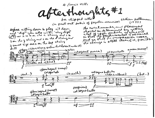 AFTERTHOUGHTS NO 1