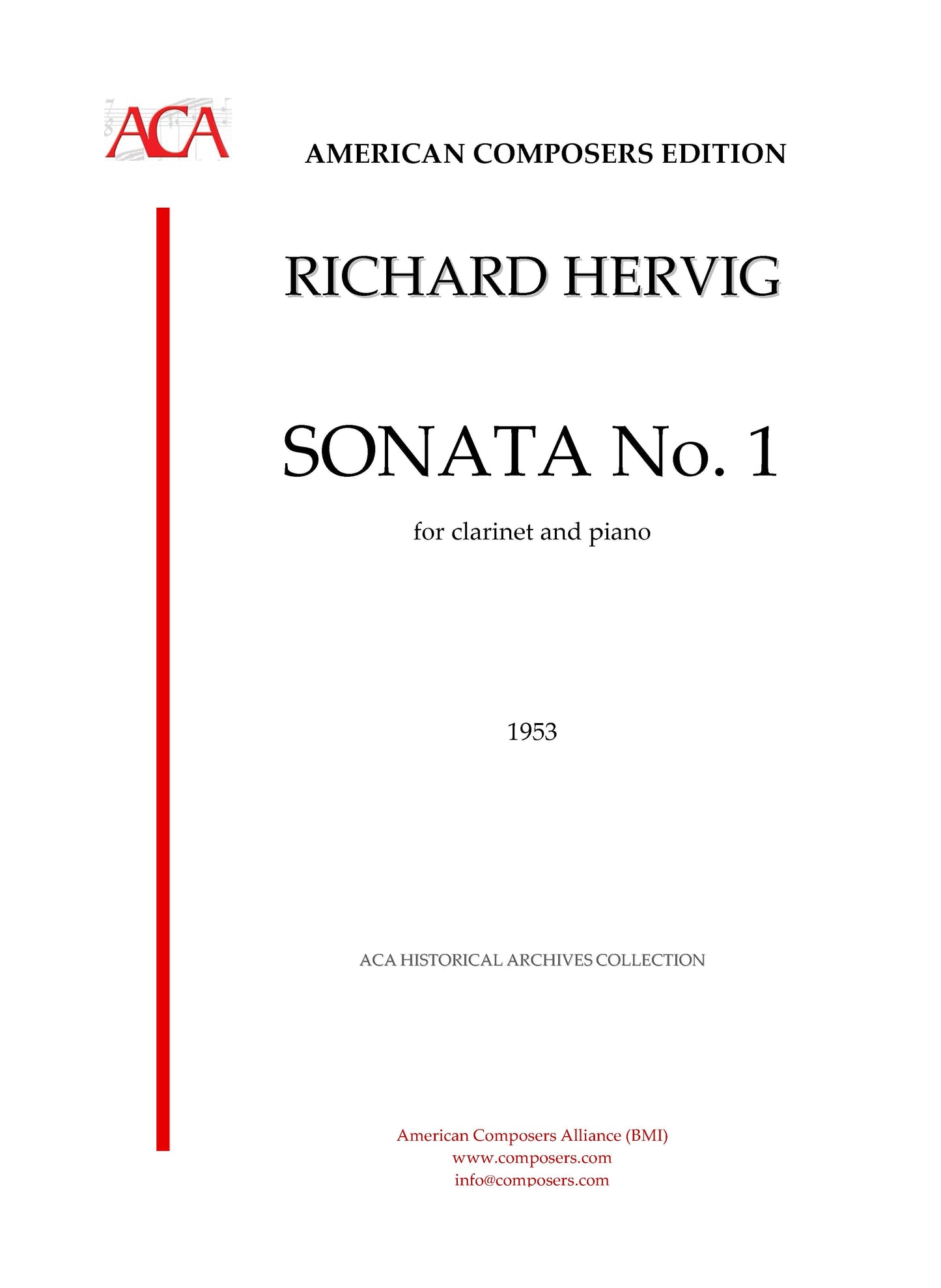 SONATA No. 1 for clarinet and piano