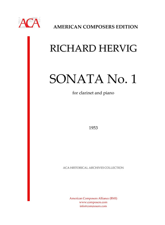 SONATA No. 1 for clarinet and piano