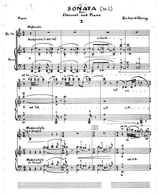 SONATA No. 1 for clarinet and piano