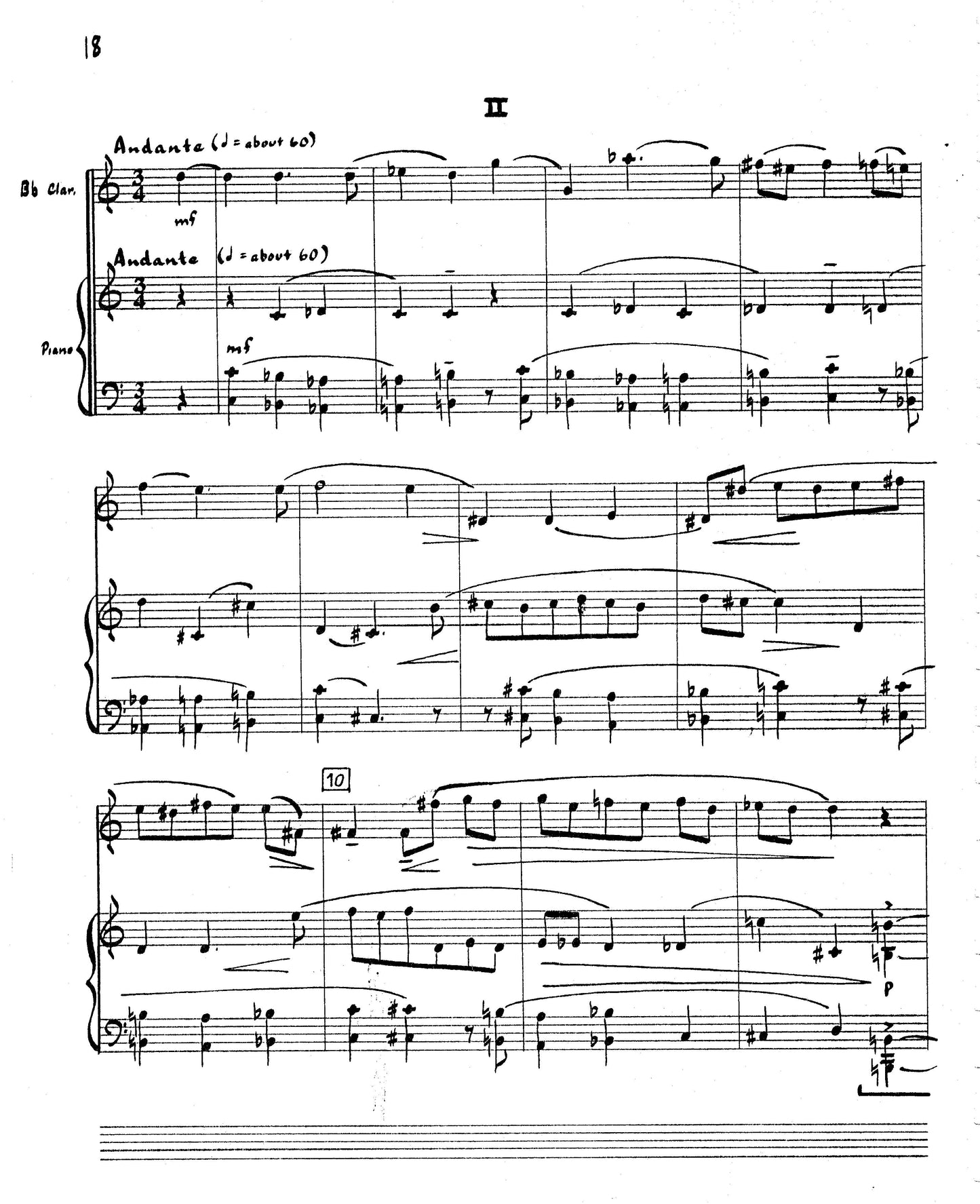 SONATA No. 1 for clarinet and piano