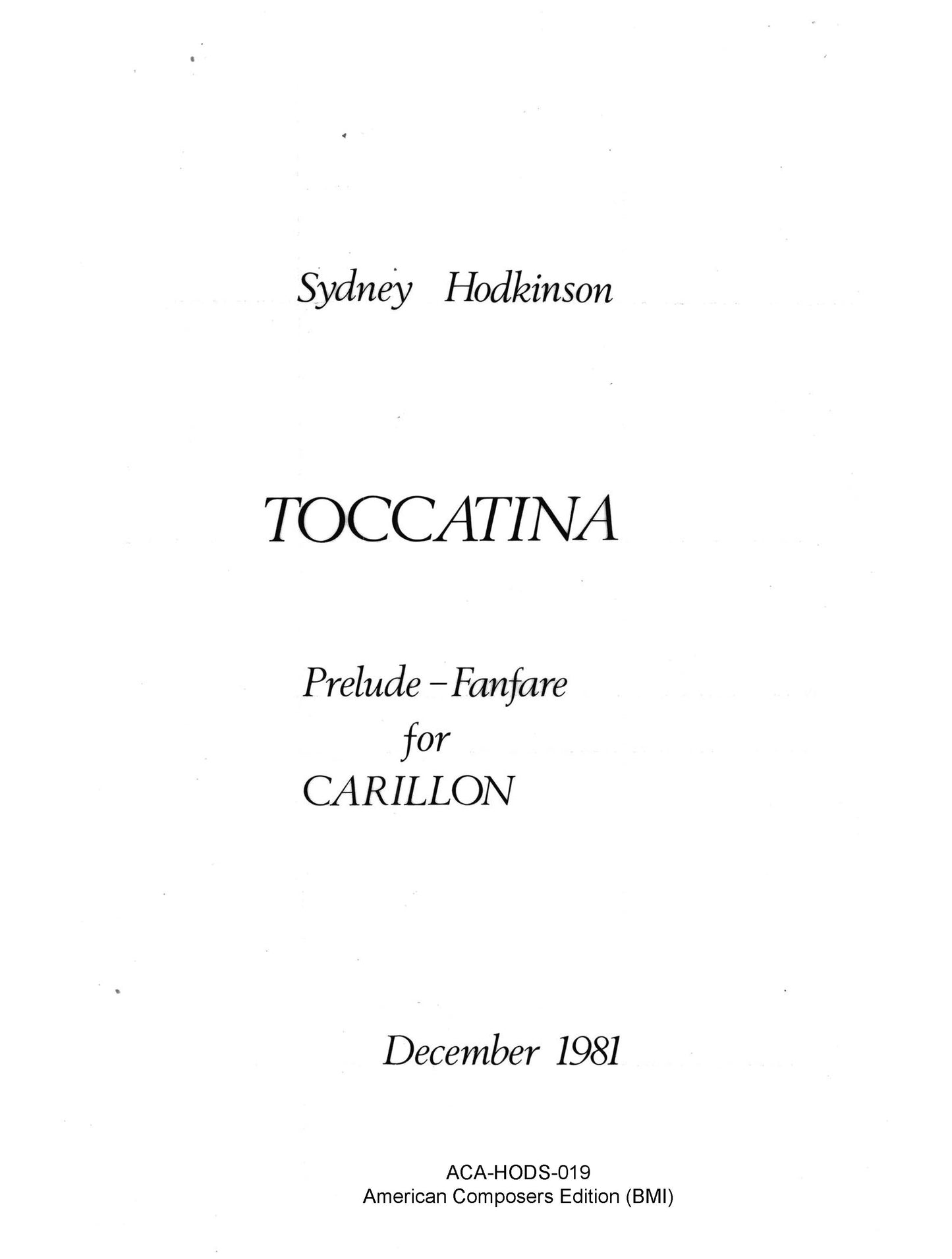 TOCCATINA Prelude-Fanfare