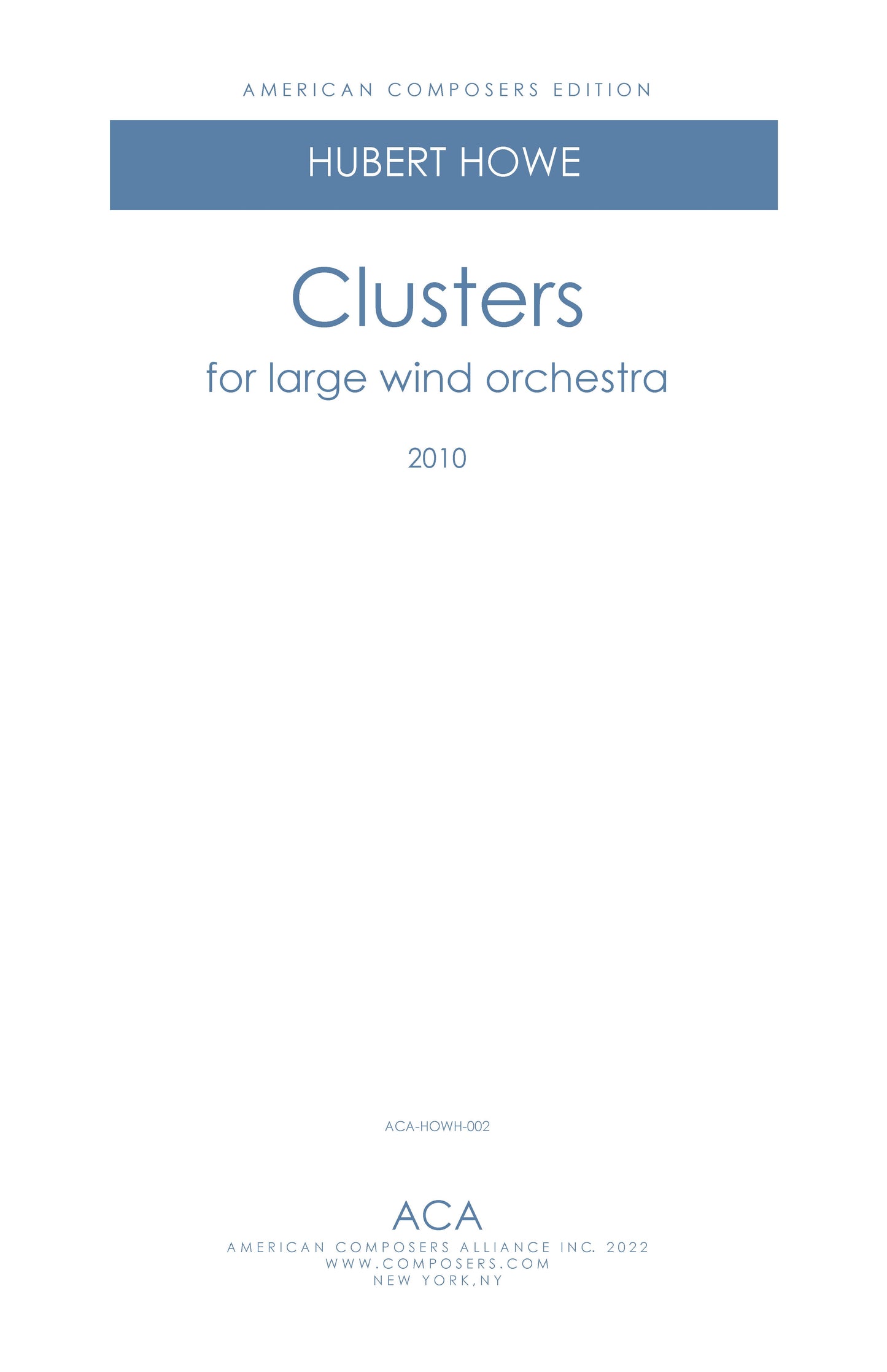 Clusters (for wind ensemble)