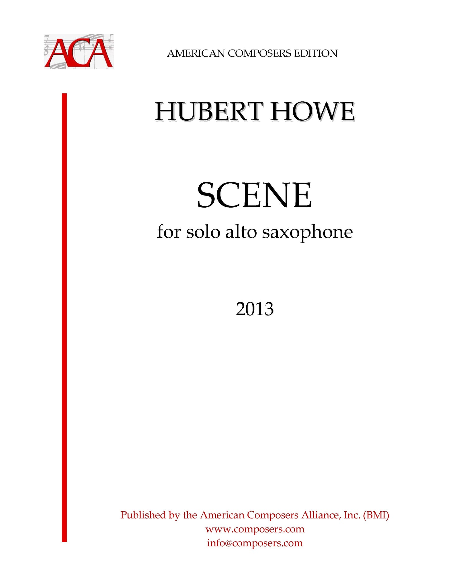 SCENE FOR SOLO ALTO SAXOPHONE