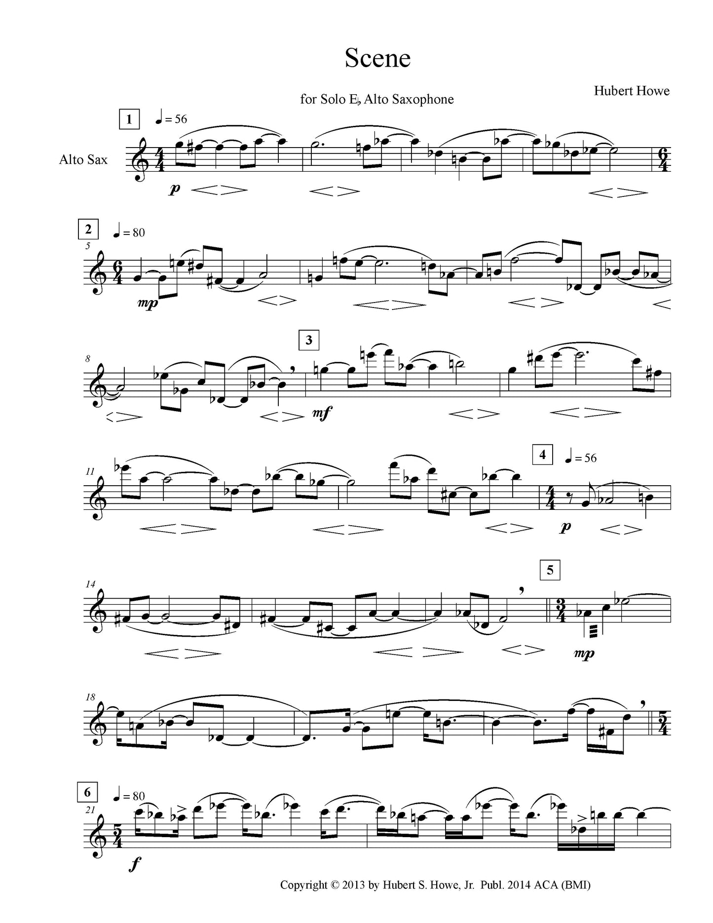 SCENE FOR SOLO ALTO SAXOPHONE