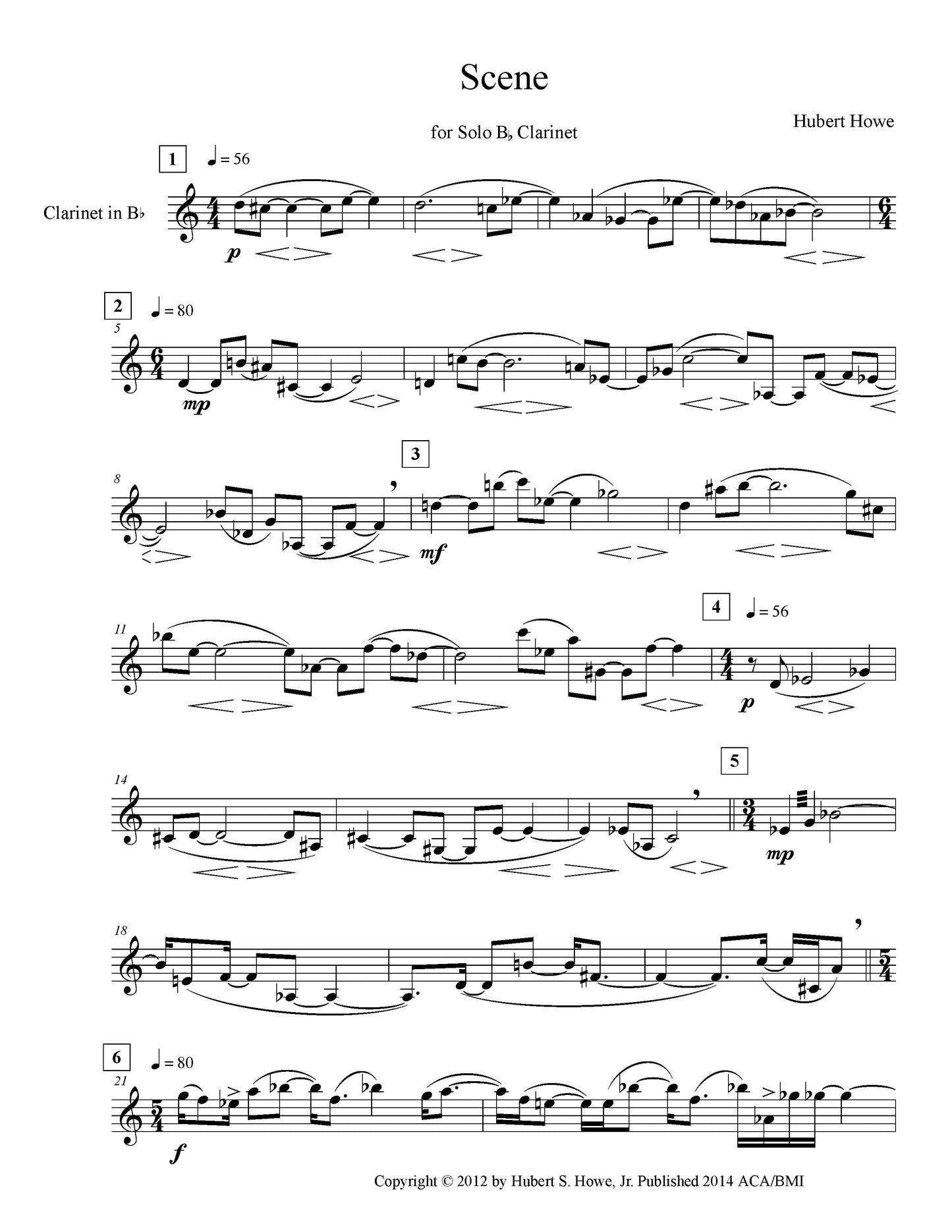 SCENE for solo clarinet