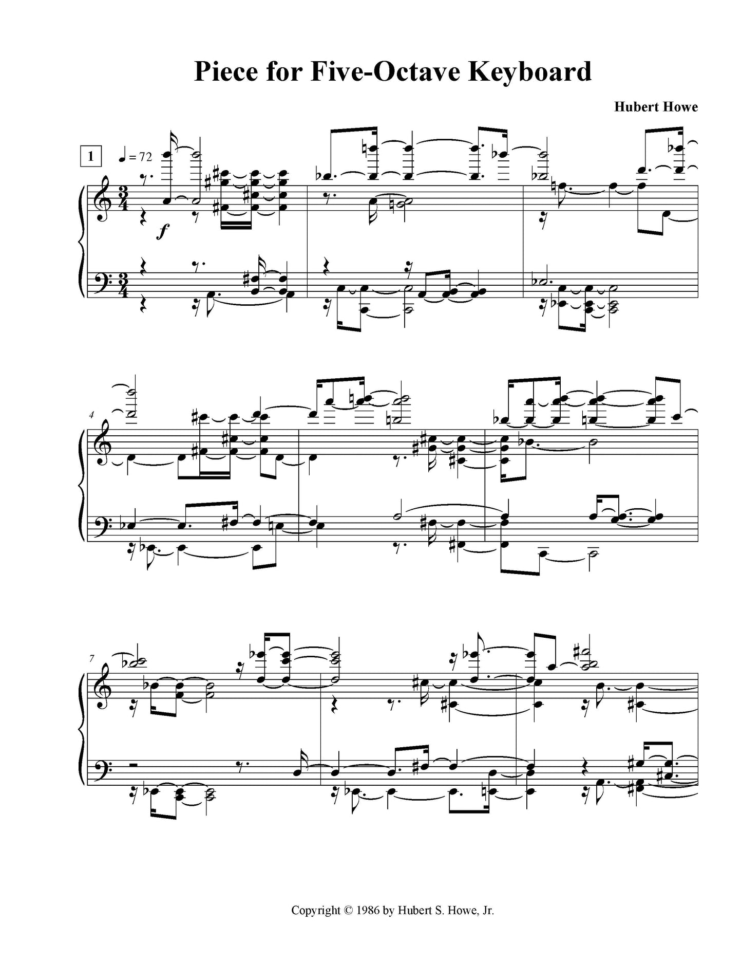 Piece for Five Octave Keyboard