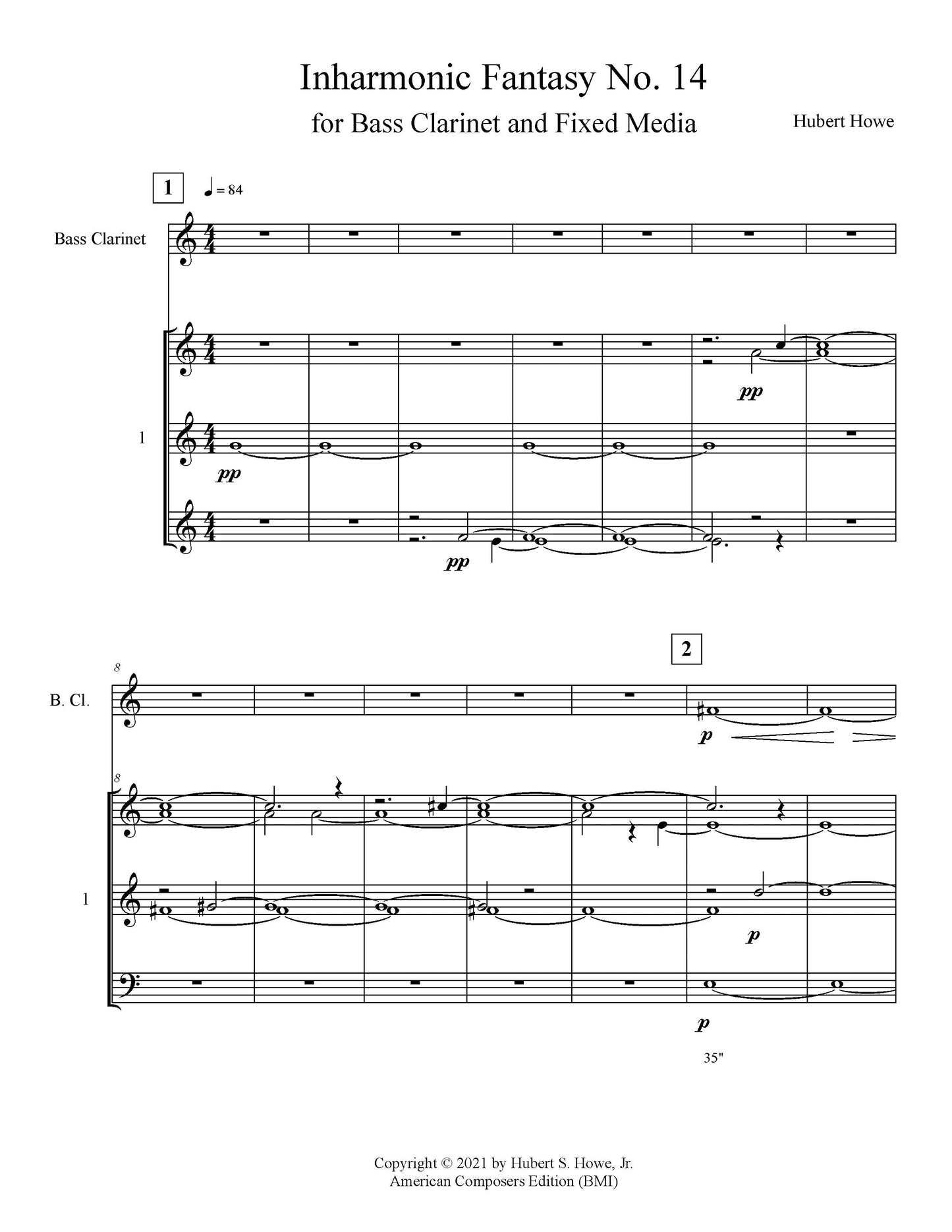 Inharmonic Fantasy No. 14 - for Bass Clarinet and Fixed Media