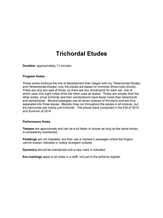 TRICHORDAL ETUDES