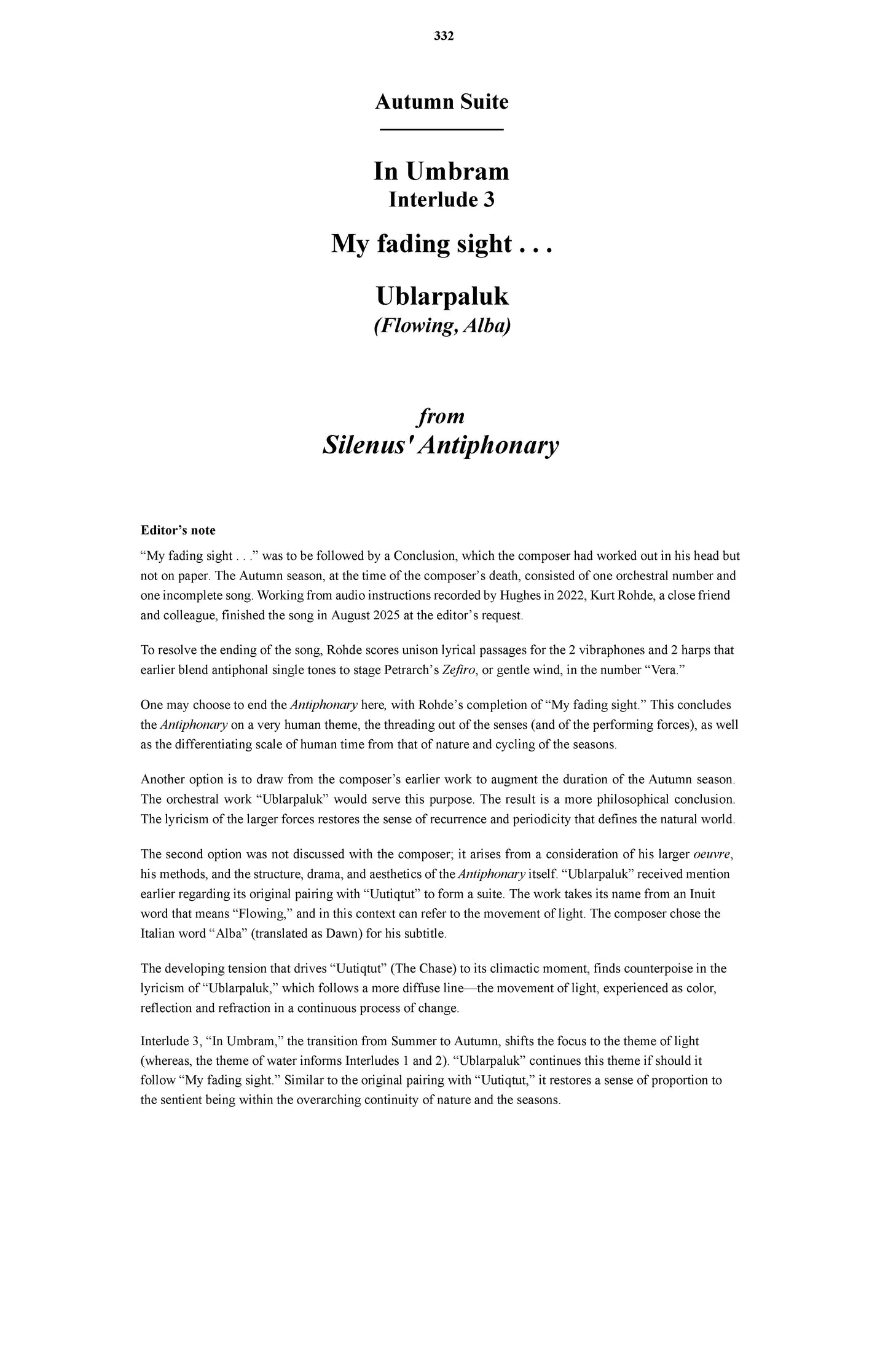 Silenus' Antiphonary