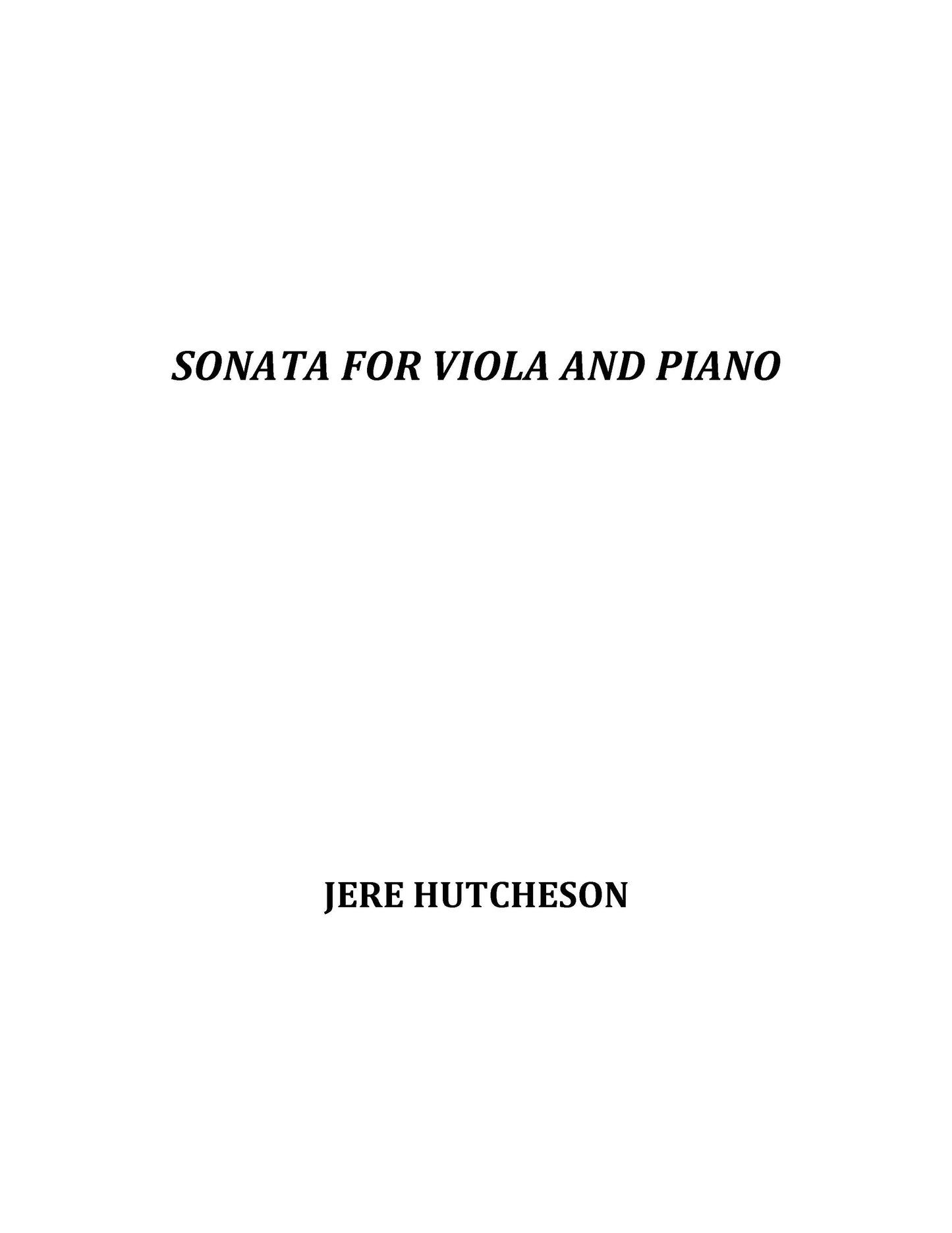 Sonata for Viola and Piano