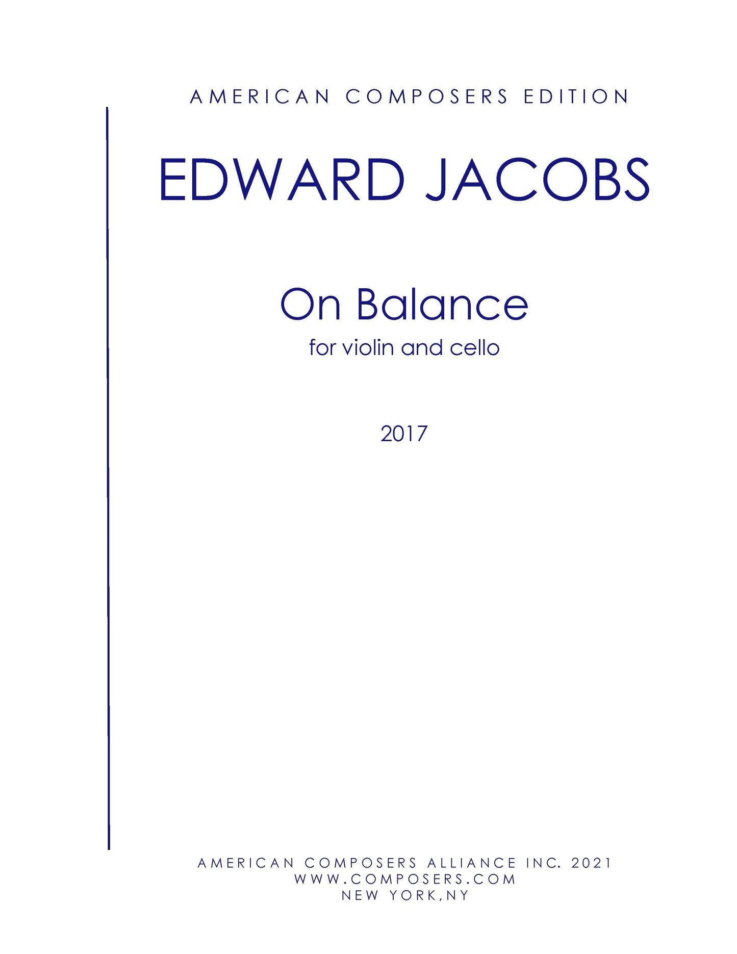 On Balance (for Violin and Cello)