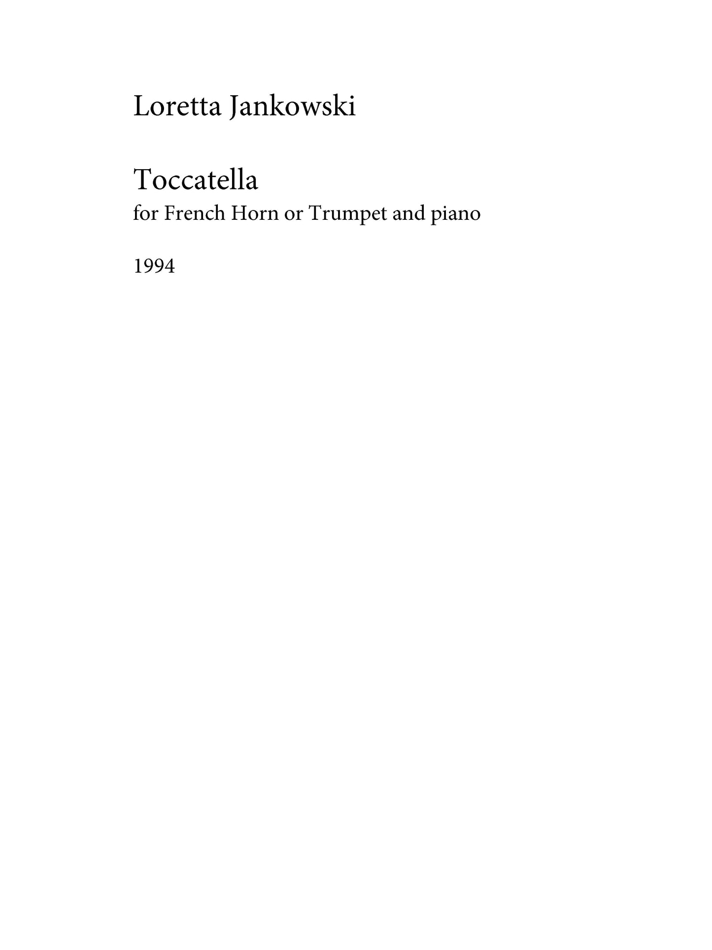 Toccatella for French Horn or Trumpet and Piano