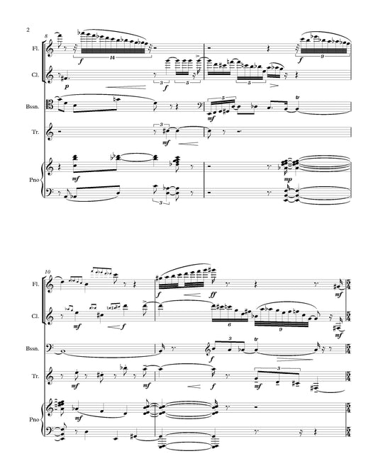 QUINTET for Flute, Clarinet, Bassoon, Trumpet, and Piano