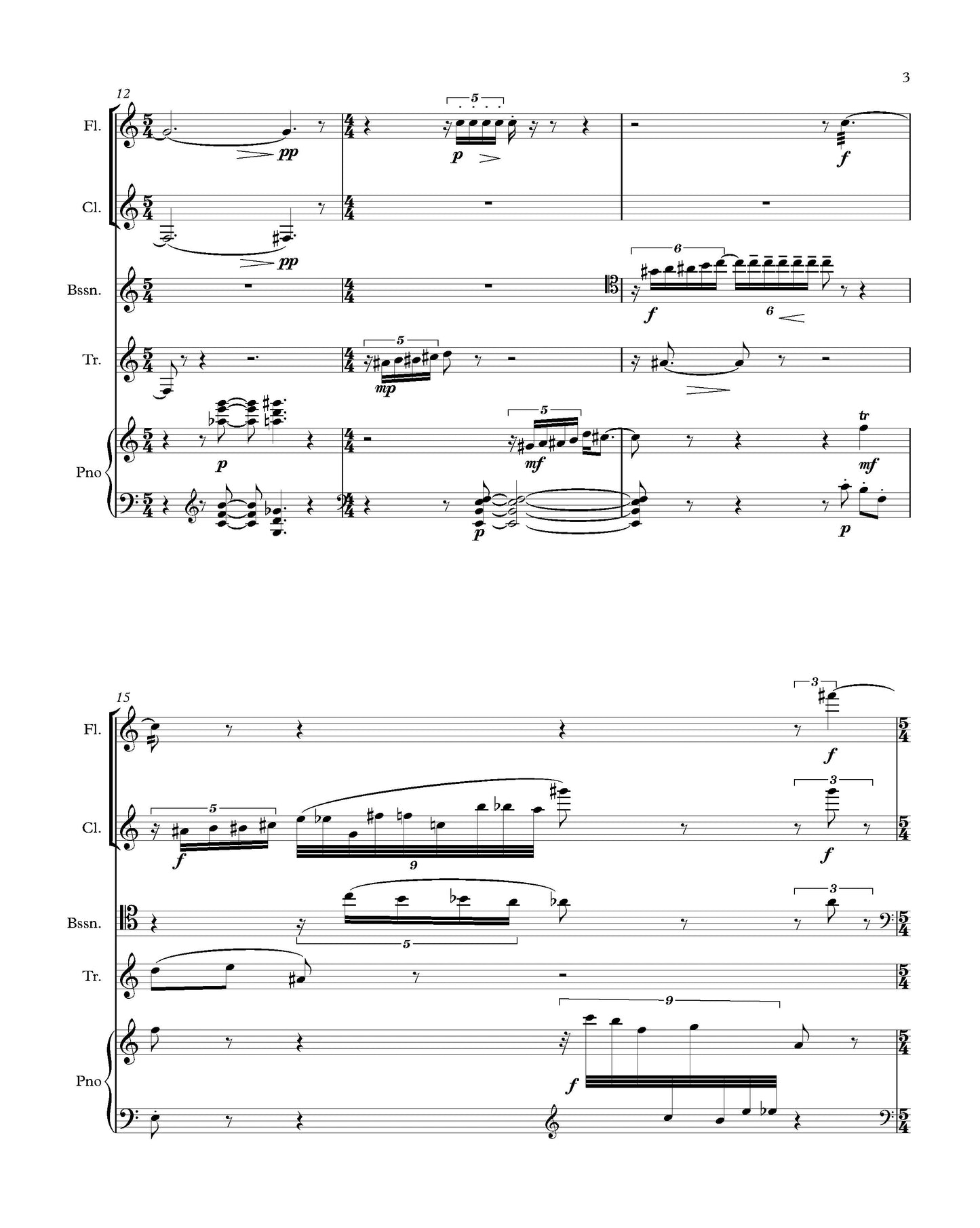 QUINTET for Flute, Clarinet, Bassoon, Trumpet, and Piano