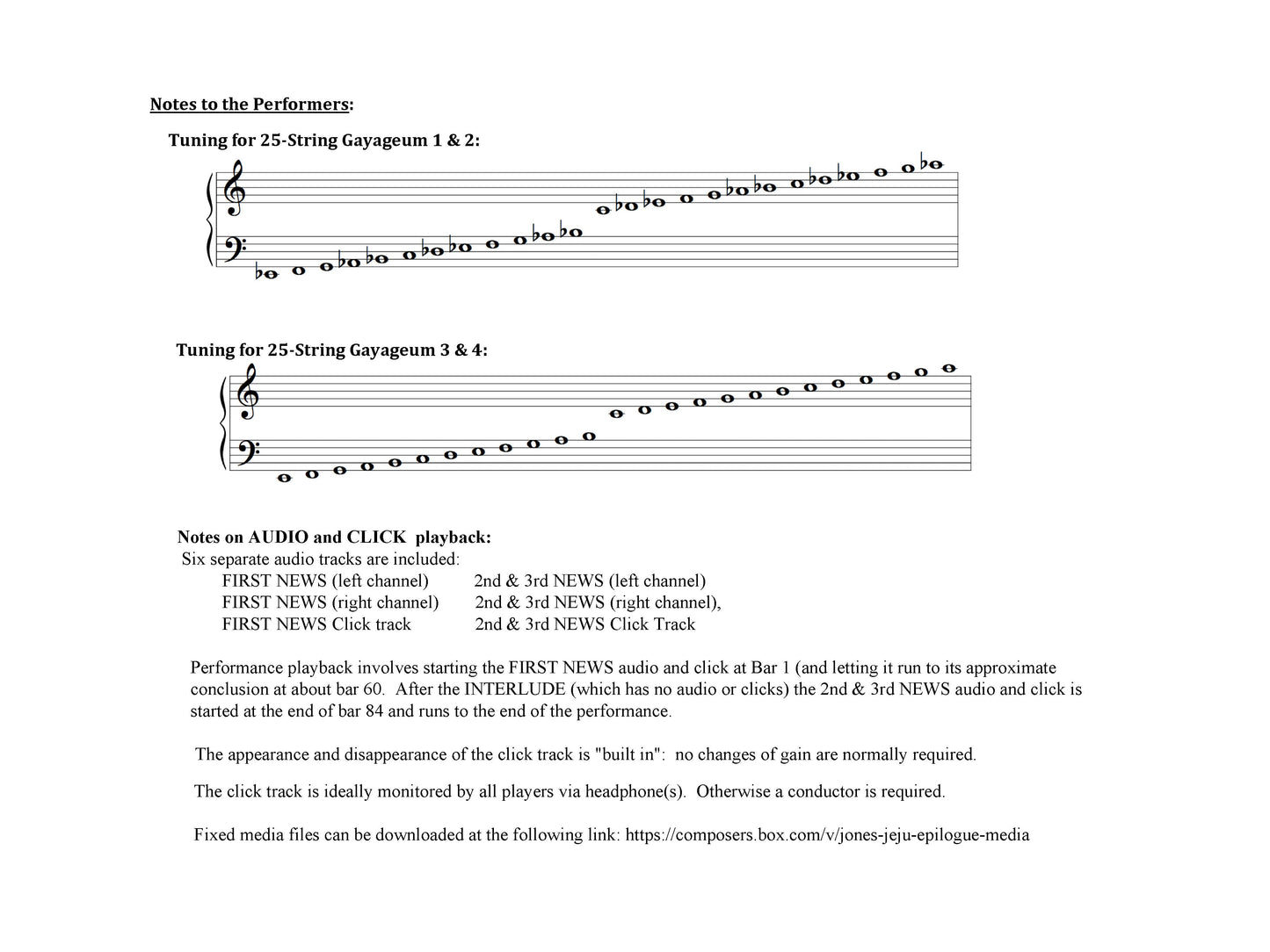 Jeju Epilogue - For Gayageum Quartet and Fixed Media Audio