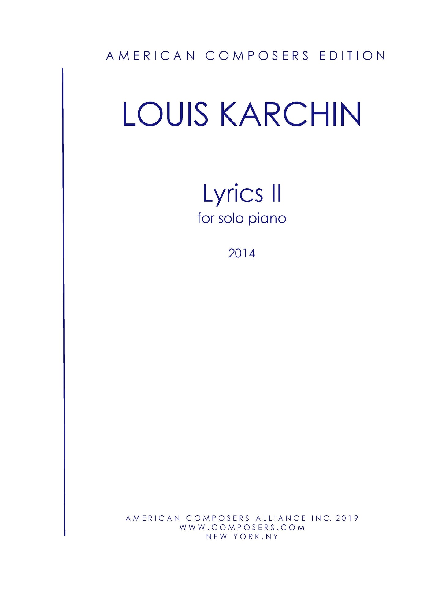 LYRICS II FOR PIANO