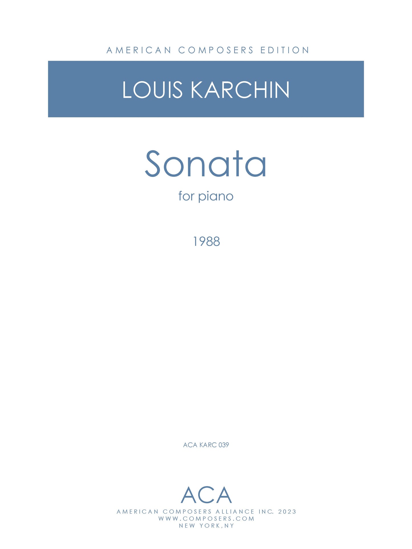 SONATA FOR PIANO