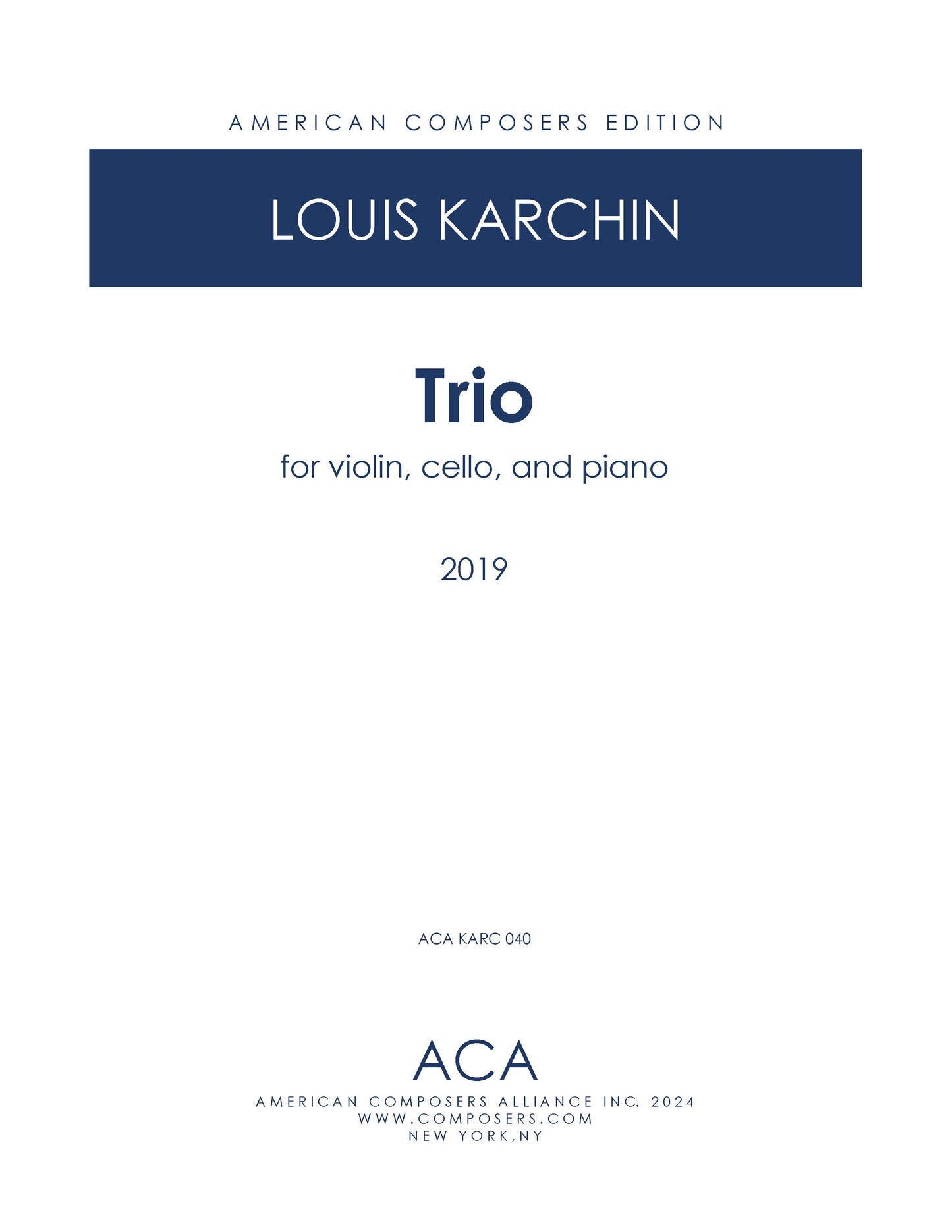 TRIO FOR VIOLIN, CELLO, AND PIANO