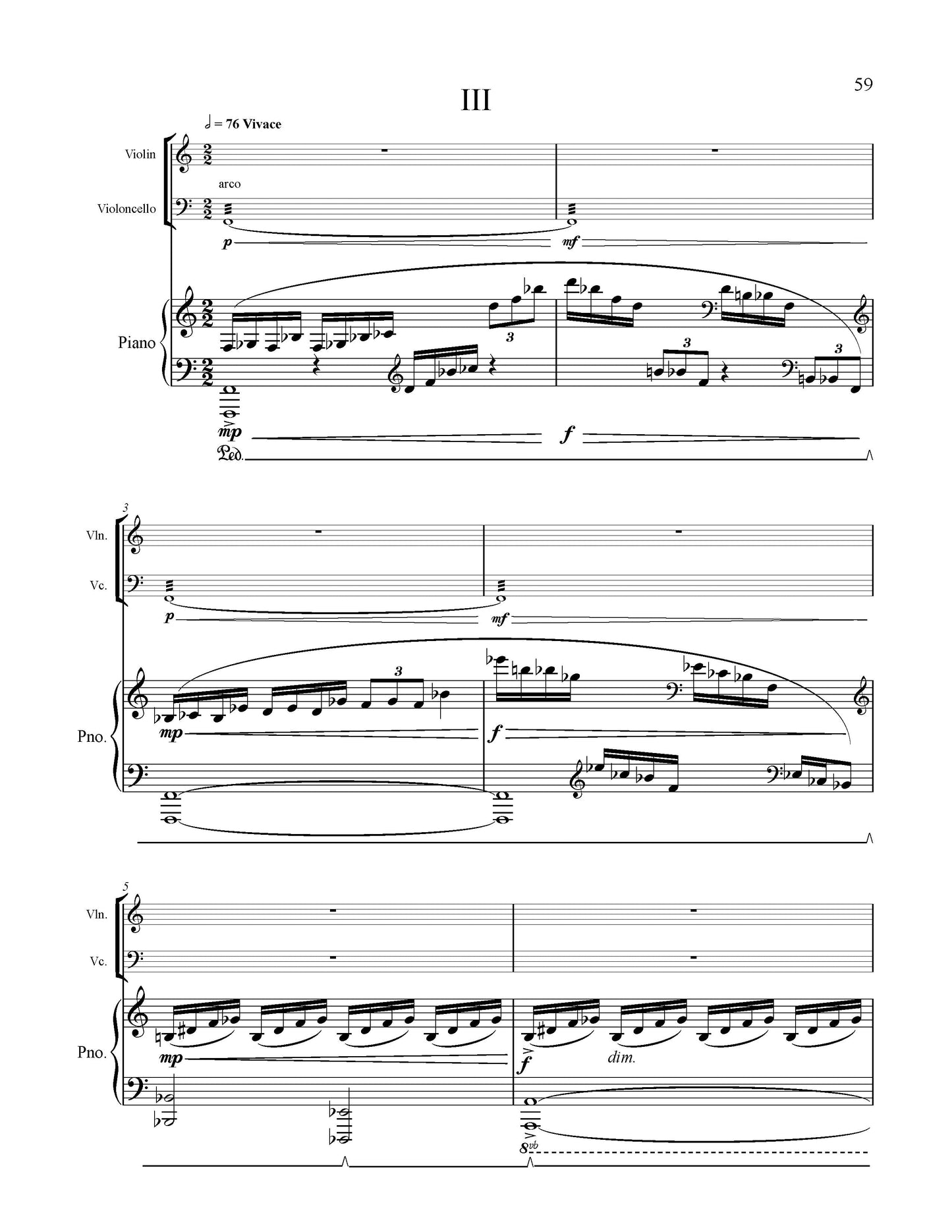 TRIO FOR VIOLIN, CELLO, AND PIANO