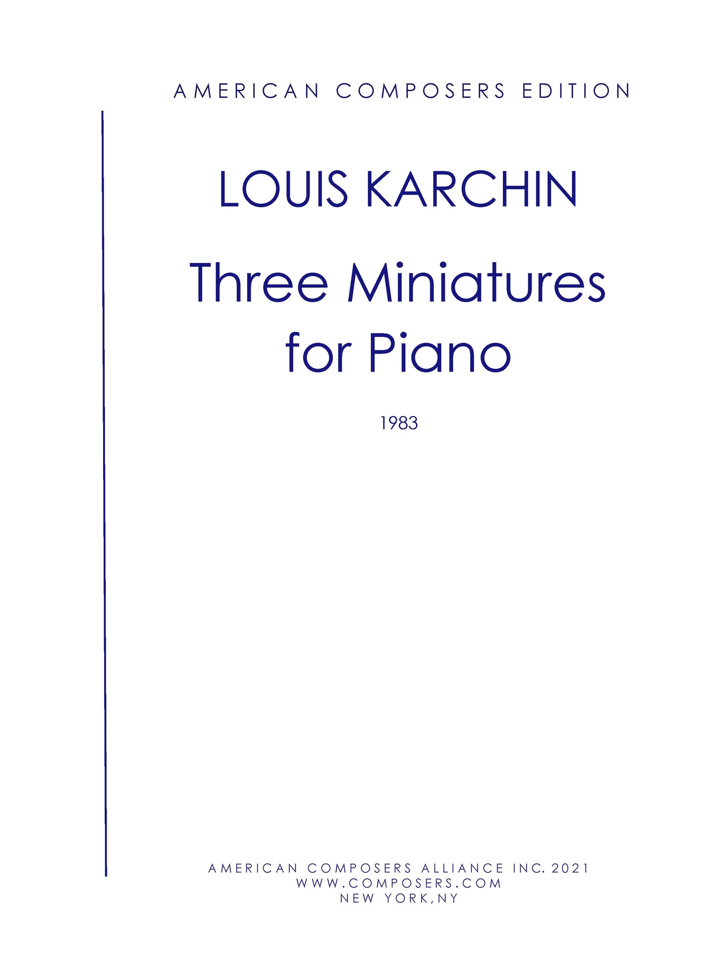 THREE MINIATURES FOR PIANO