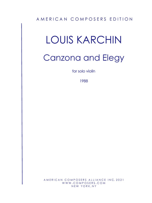 CANZONA AND ELEGY