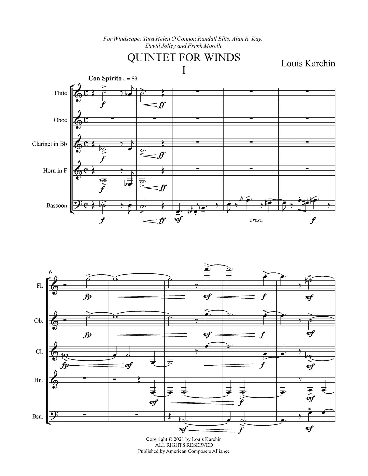 Quintet for Winds